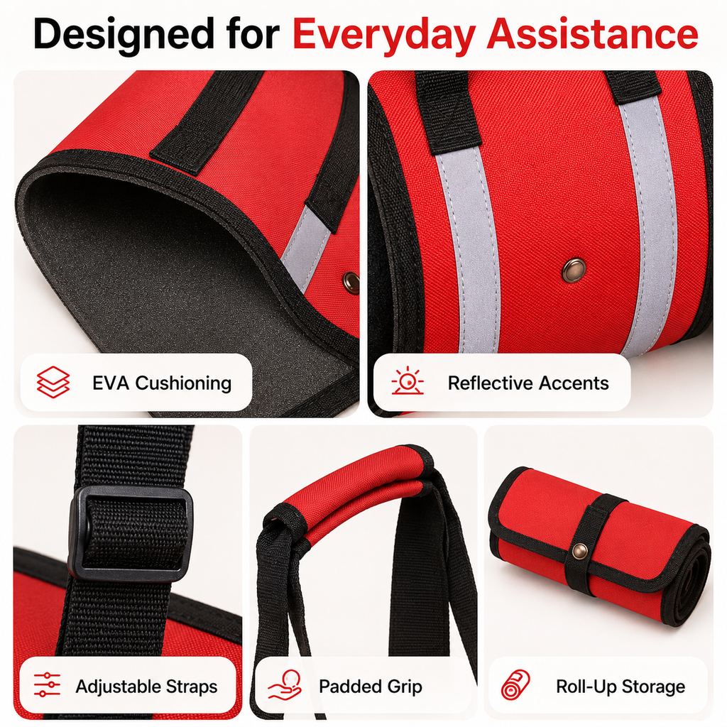 Ortekor Reflective Dog Lift Support Sling - Belly Assist for Dogs with Limited Mobility on Stairs, Walks & Car Entry