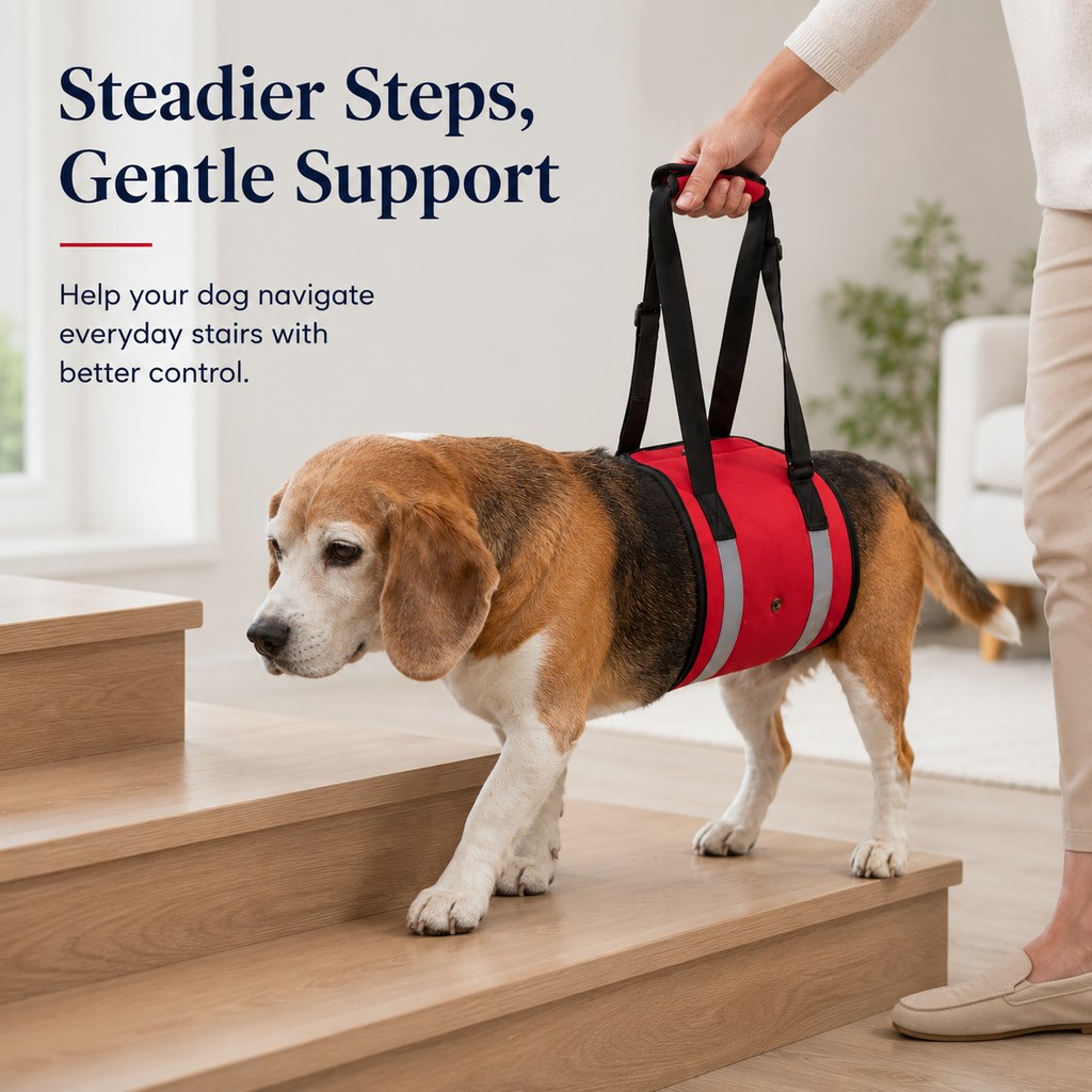 Ortekor Reflective Dog Lift Support Sling - Belly Assist for Dogs with Limited Mobility on Stairs, Walks & Car Entry