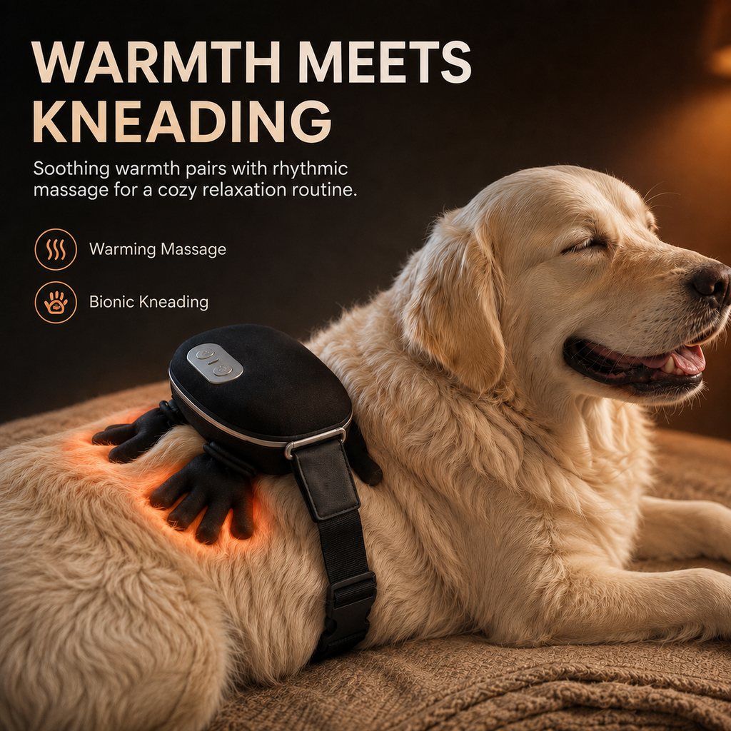 Ortekor Hands-Free Dog Massager with Heat – Bionic Kneading for Post-Walk Relaxation & Everyday Comfort