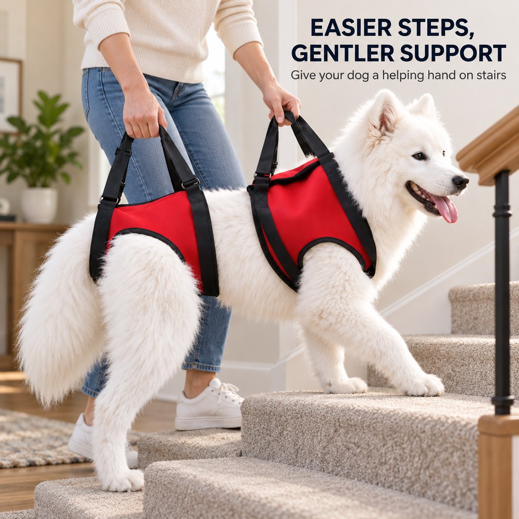 Ortekor Dog Mobility Lift Harness for Senior & Limited-Mobility Dogs - Front, Rear & Full Support for Stairs, Cars & Daily Walking