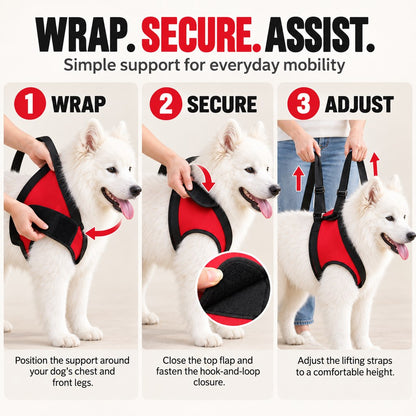 Ortekor Dog Mobility Lift Harness for Senior & Limited-Mobility Dogs - Front, Rear & Full Support for Stairs, Cars & Daily Walking