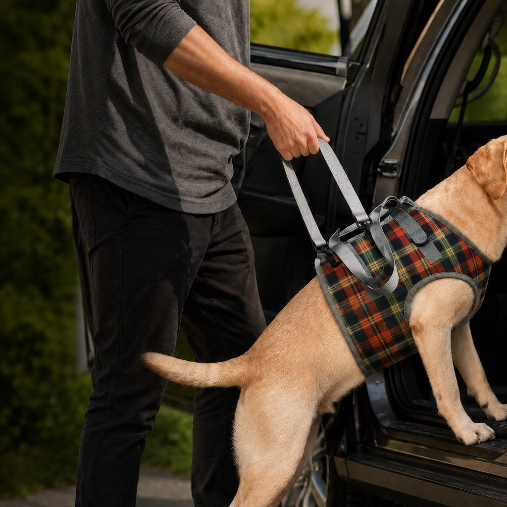 Ortekor Dog Mobility Support Harness for Stairs & Cars - Front or Rear Lift Assist for Weak Legs