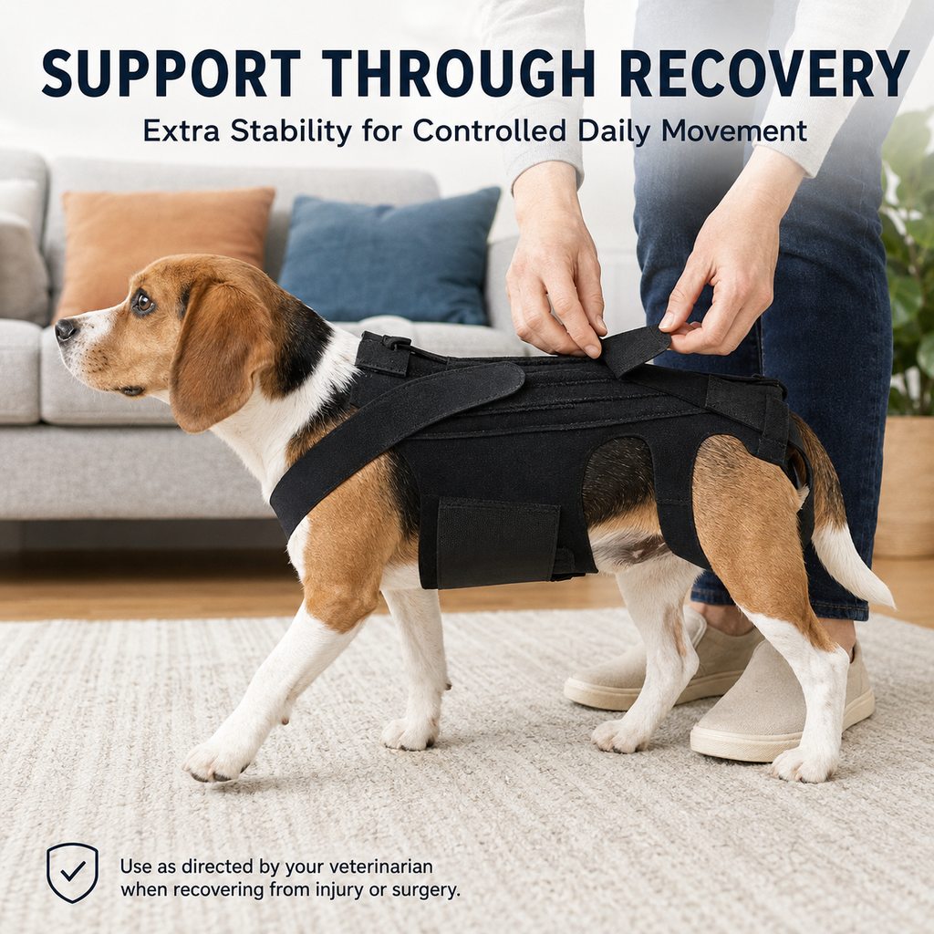 Ortekor Dog Back Support Brace for Senior & Recovering Dogs - Full-Body Mobility Vest for Walking Stability