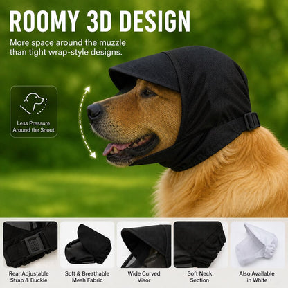 Ortekor Breathable Anti-Scavenging Dog Muzzle for Walks - Mesh Hood Helps Block Food Scraps & Trash