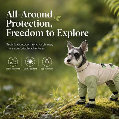 Ortekor Dog Outdoor Protection Suit – Keep Fur Cleaner from Grass, Dirt, Bugs & Wet Ground During Walks