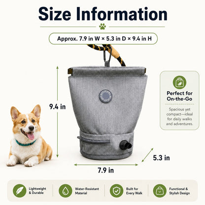 Ortekor Dog Poop Bag Holder for Walks - Carry Used Waste Bags Hands-Free Until the Next Trash Can