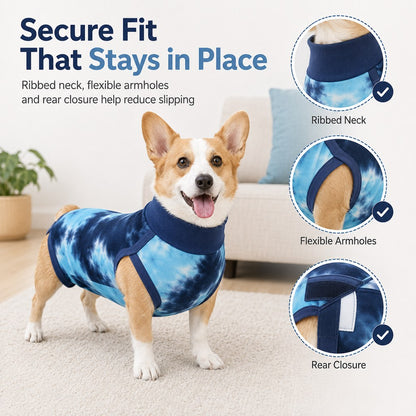 Ortekor Dog Post Surgery Recovery Suit - Soft Anti-Lick Protective Onesie for Spay Neuter Recovery