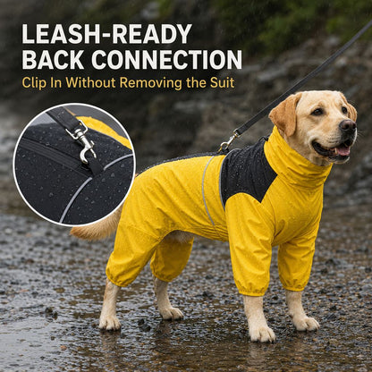 Ortekor Full-Body Waterproof Dog Rain Suit for Muddy Walks - Keeps Belly & Legs Cleaner