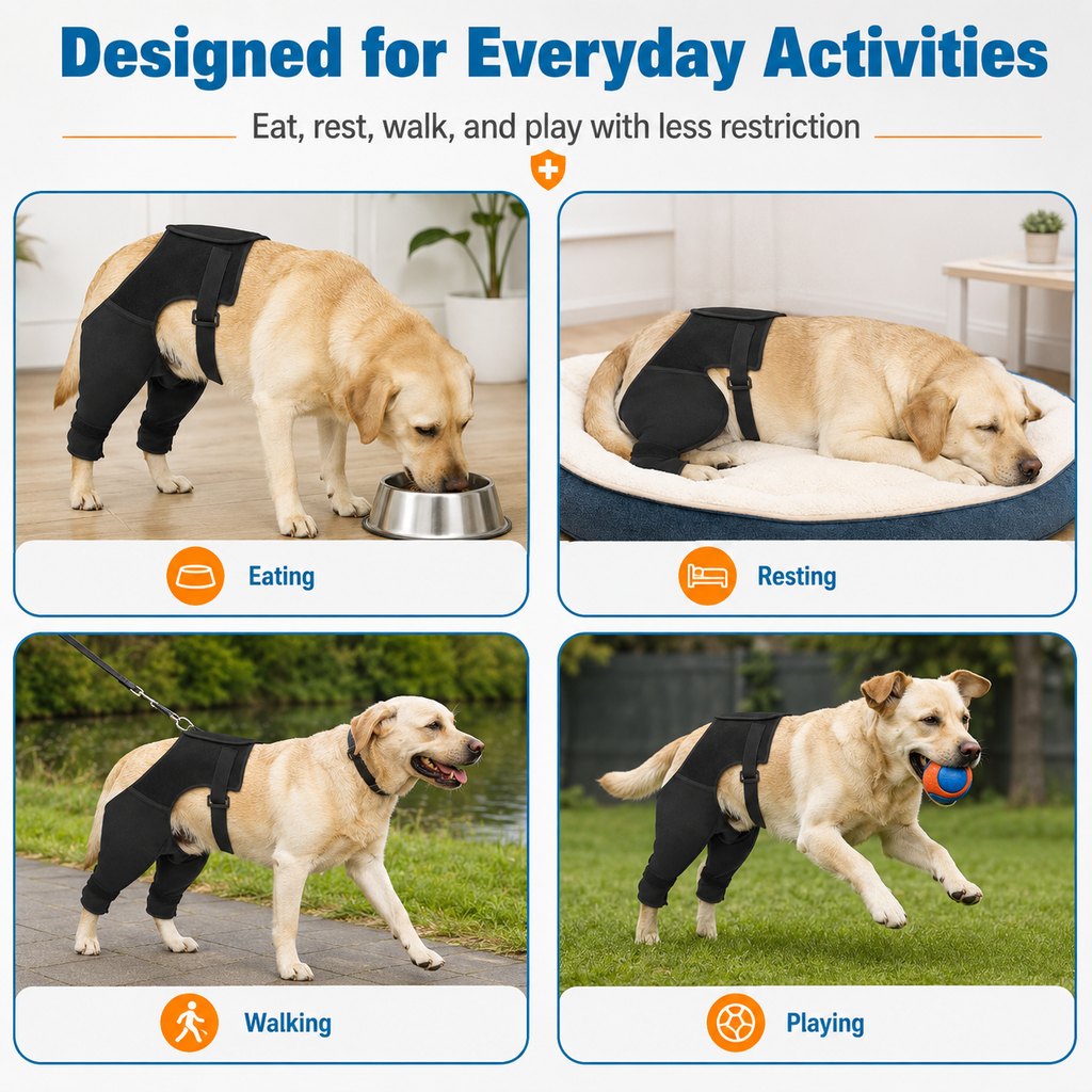 Ortekor Dog Rear Leg Recovery Sleeve for Post-Surgery Care & Licking Protection