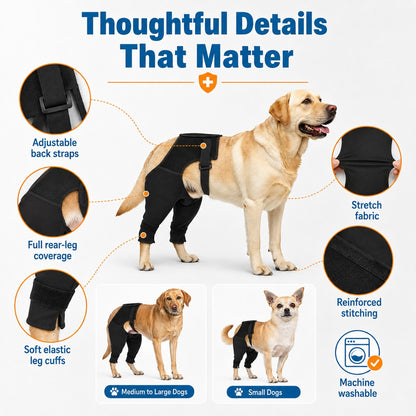 Ortekor Dog Rear Leg Recovery Sleeve for Post-Surgery Care & Licking Protection