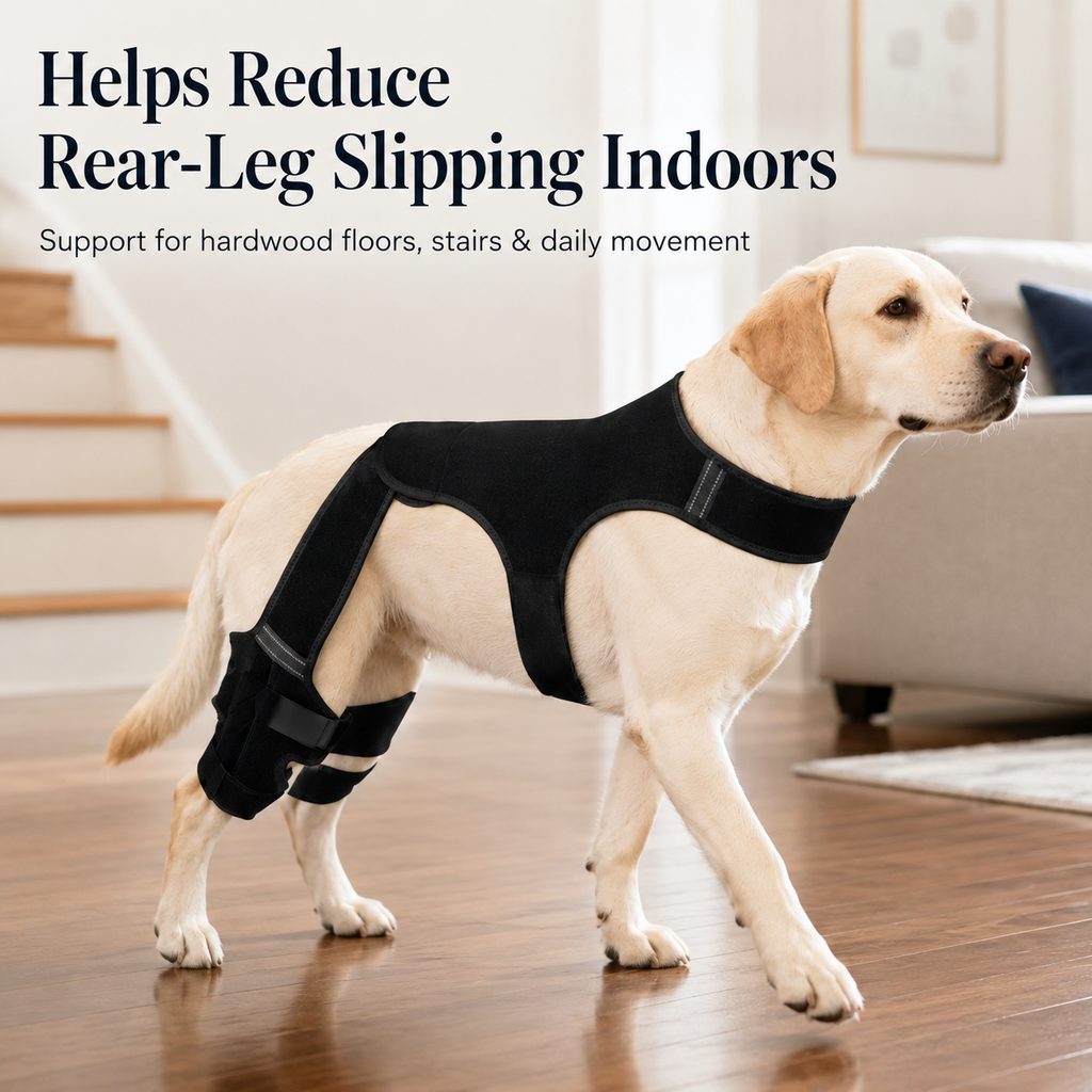 Ortekor RearGuard Dog Rear Leg Support Brace - Anti-Slip Hind Leg Stability Wrap for Senior Dogs, Hardwood Floors & Recovery Walks