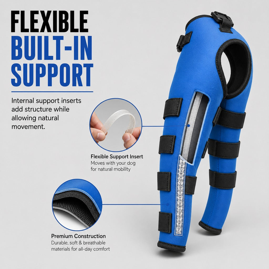 Ortekor Reflective Dog Rear Leg Support Brace for Evening Walks & Recovery Comfort