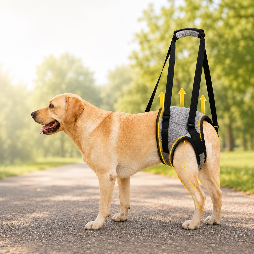 Ortekor Dog Rear Support Harness for Stairs, Walks & Car Rides - Mobility Lift Sling for Senior Dogs with Weak Hind Legs