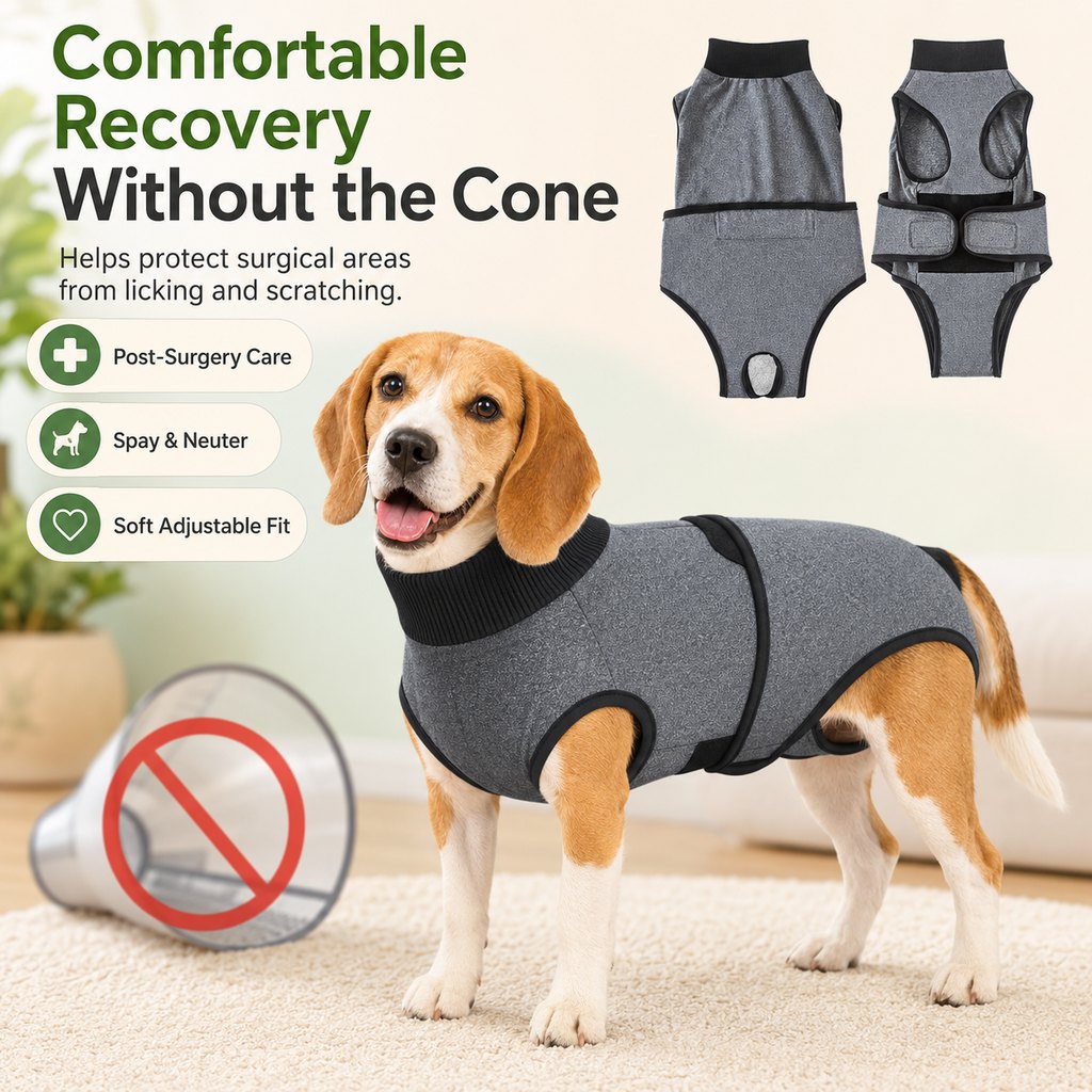Ortekor Dog Recovery Suit After Surgery - Soft Adjustable Post-Surgery Bodysuit, Comfortable Cone Alternative