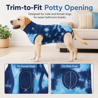 Ortekor Dog Post Surgery Recovery Suit - Soft Anti-Lick Protective Onesie for Spay Neuter Recovery