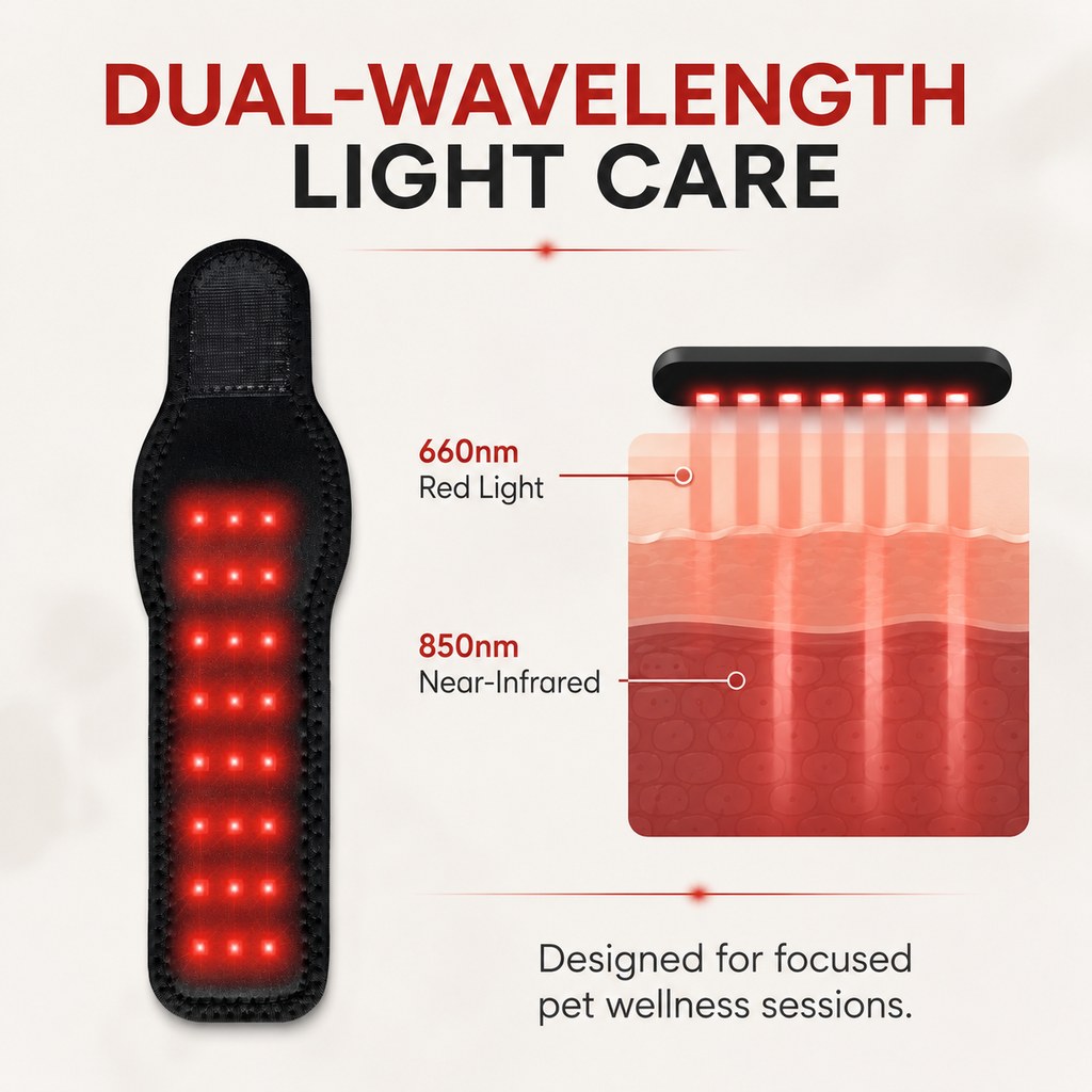 Ortekor Rechargeable Dog Red & Near-Infrared Leg Wrap – Cord-Free At-Home Care for Senior Dogs & Post-Activity Comfort