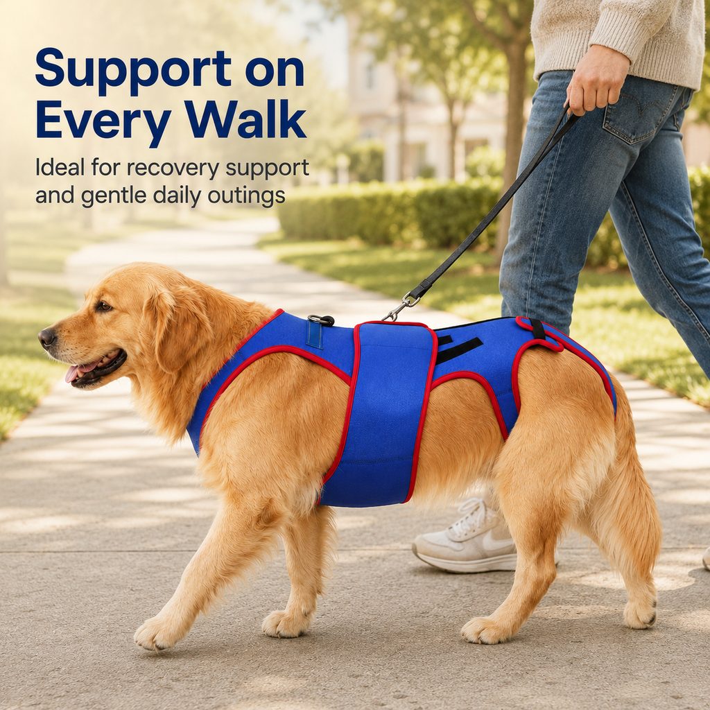 Ortekor Dog Spine Support Vest for Senior & Recovery Dogs - Adjustable Back Support for Walking & Daily Mobility