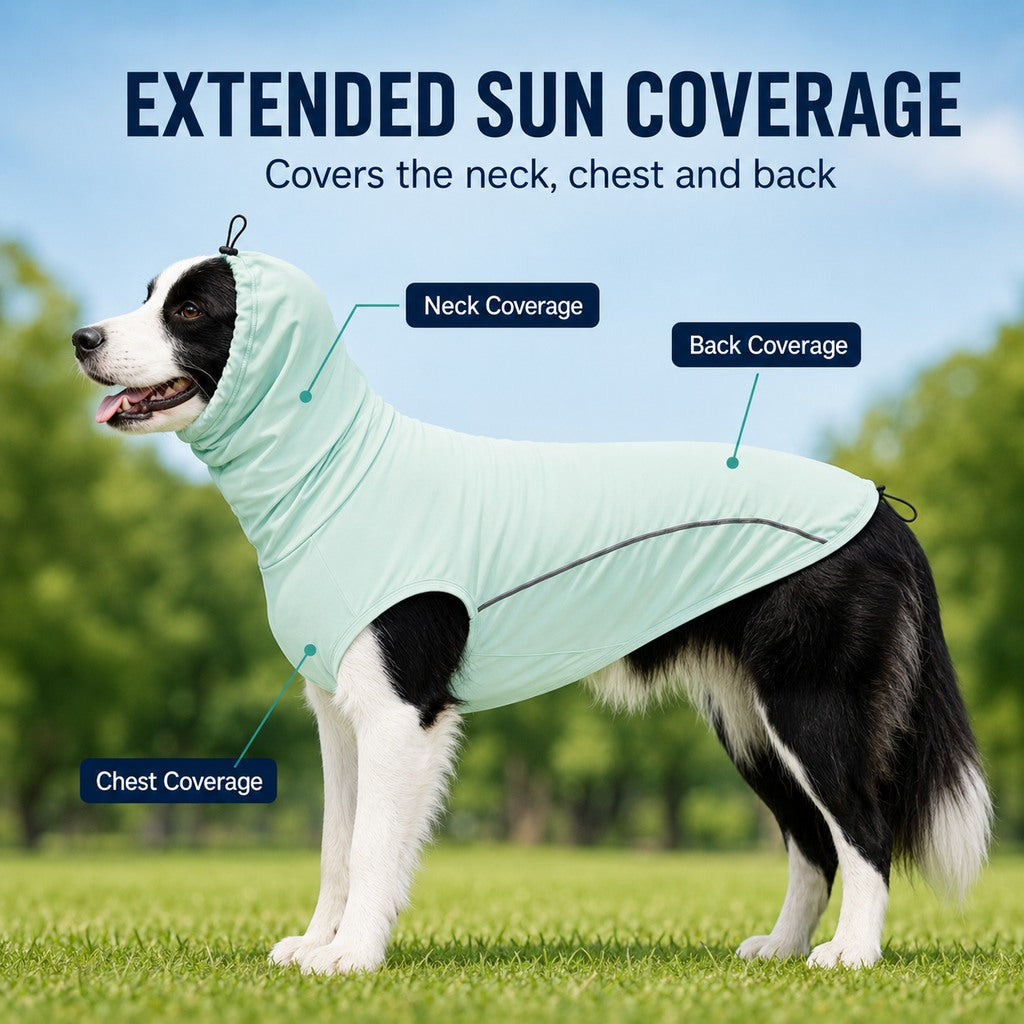 Ortekor Dog Cooling Sun Protection Shirt for Summer Walks - Lightweight Full-Coverage Outdoor Wear