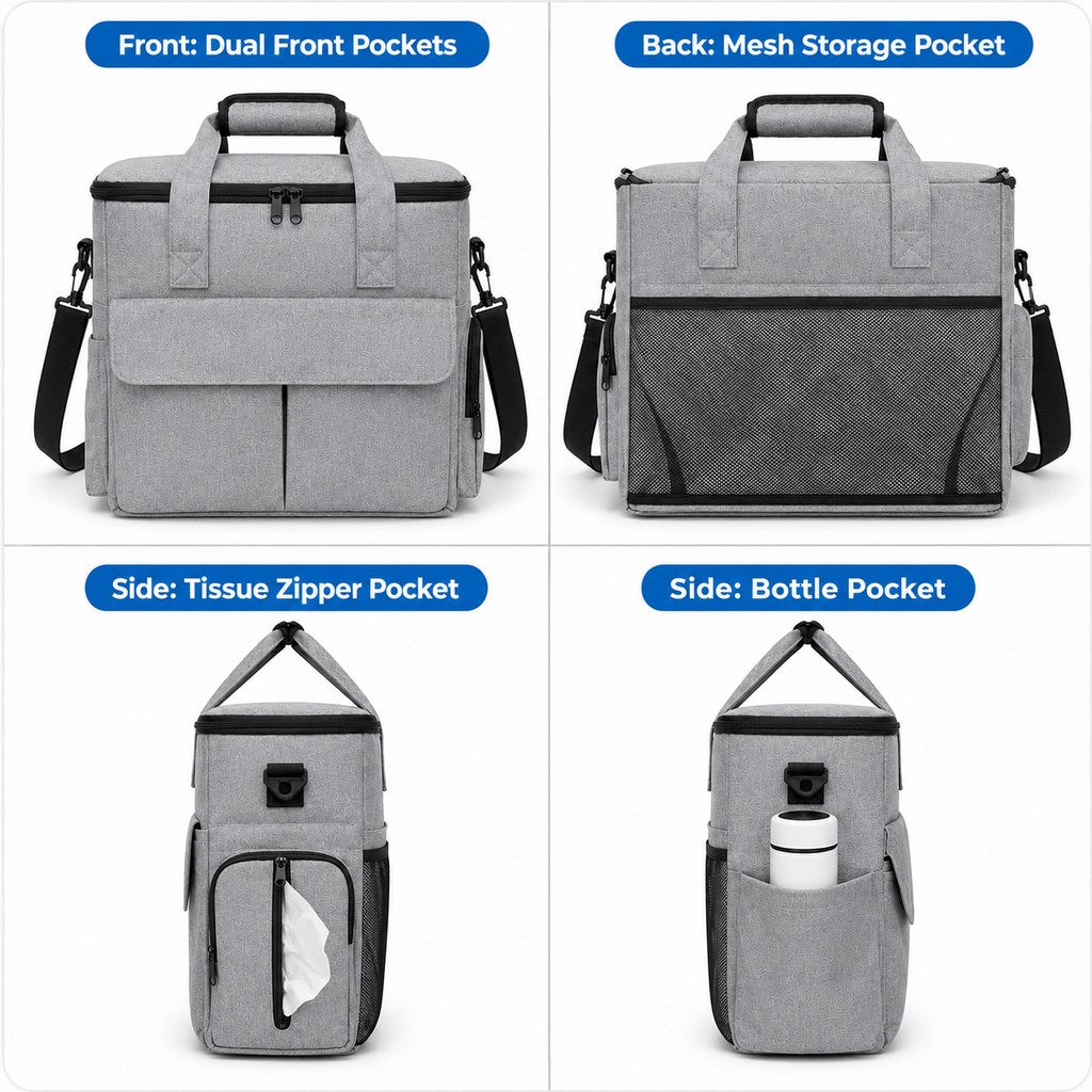 Ortekor Pet Travel Bag for Dogs & Cats – Weekend Road Trip Organizer with Collapsible Bowls, Food Storage, Pockets & Luggage Sleeve