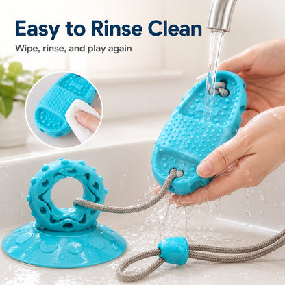 Ortekor Suction Cup Dog Chew & Tug Toy for Indoor Play - Helps Redirect Shoe Chewing & Burn Boredom
