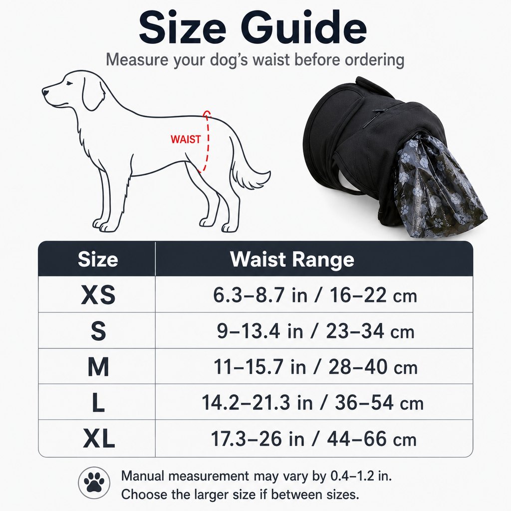 Ortekor Dog Waste Catcher Pants with 50 Bags for Daily Walks - Less Bending, Easier Poop Cleanup