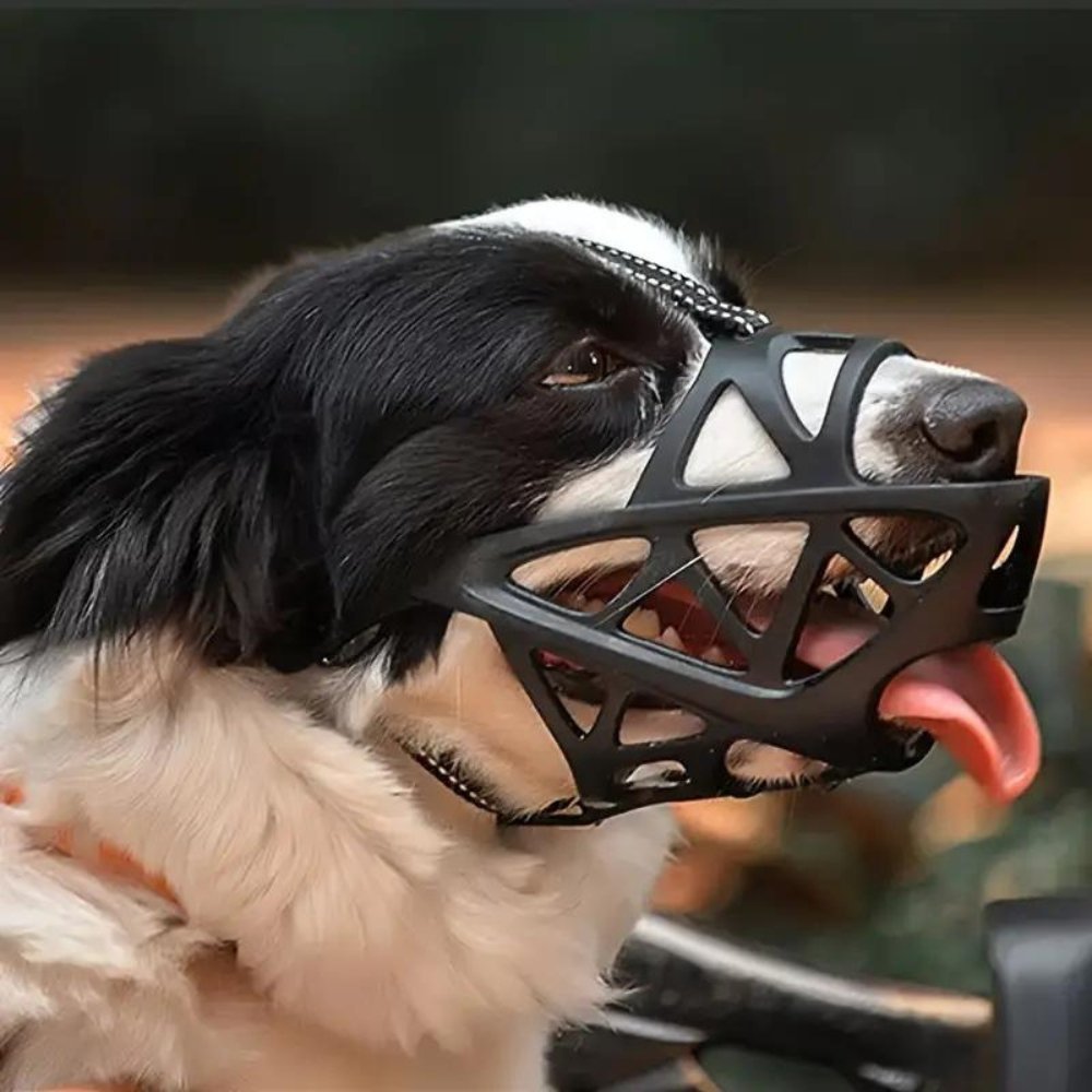 Soft Fabric Dog Muzzle for Training, Vet Visits & Grooming – Breathable Mesh Design for Small to Large Breeds – Adjustable Secure Fit