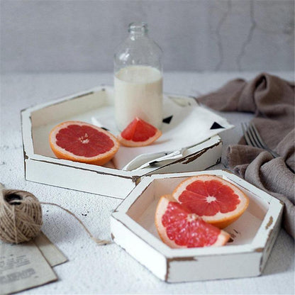 Rustic Wood Tray Set