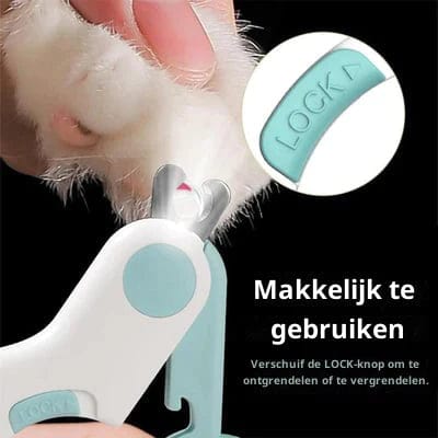 Illuminated Pet Claw Trimmer with LED Light for Dogs and Cats Stainless Steel Blades Safe Grooming at Home Animal Nail Care Tool 4.1 Inches