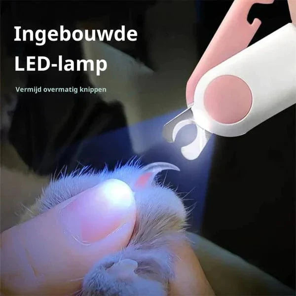 Illuminated Pet Claw Trimmer with LED Light for Dogs and Cats Stainless Steel Blades Safe Grooming at Home Animal Nail Care Tool 4.1 Inches