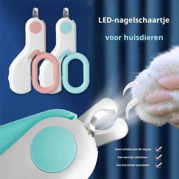 Illuminated Pet Claw Trimmer with LED Light for Dogs and Cats Stainless Steel Blades Safe Grooming at Home Animal Nail Care Tool 4.1 Inches