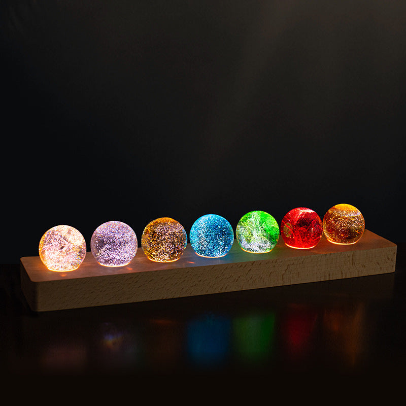 Orb Accent Lamp with Transparent Crystal Ball 3.1 Inches for Bedside Nightstand Bedroom Decor Ambient Lighting Home Office Study