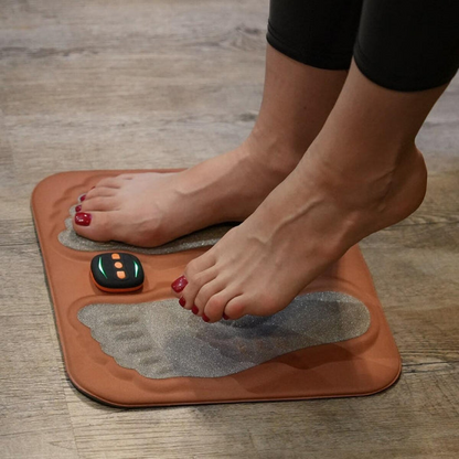 Electric Foot Stimulator Mat with Copper Fiber Pad for Circulation & Nerve Relief – USB Rechargeable, Remote Control, Hands-Free Home