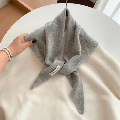 Knit Triangle Scarf Wool Blend Wrap – Soft Lightweight Head Scarf, Shawl & Shoulder Wrap for Women, Cozy Fall Winter Accessory
