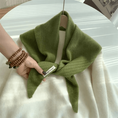 Knit Triangle Scarf Wool Blend Wrap – Soft Lightweight Head Scarf, Shawl & Shoulder Wrap for Women, Cozy Fall Winter Accessory