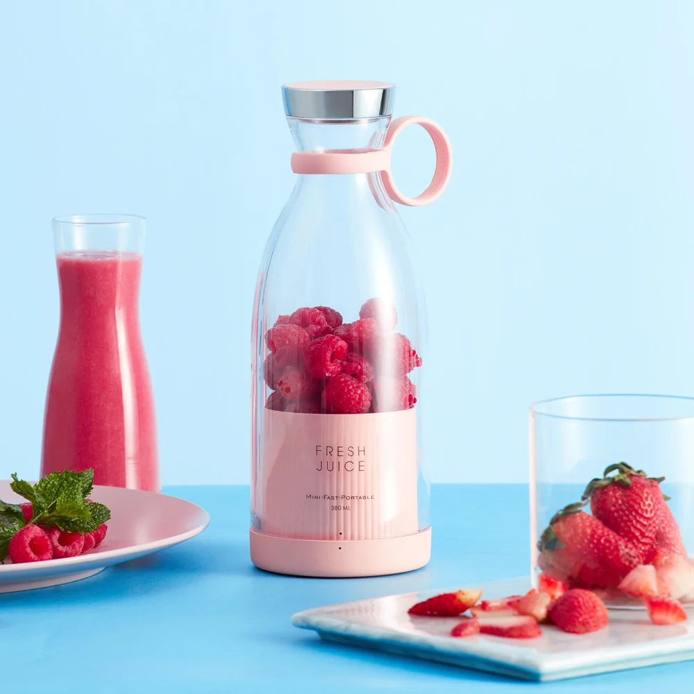 Personal Blender Rechargeable 14 fl oz Cup USB Powered 6-Blade Juicer for Shakes & Fruit Drinks Gym Travel Office Cordless Mini Mixer Protei