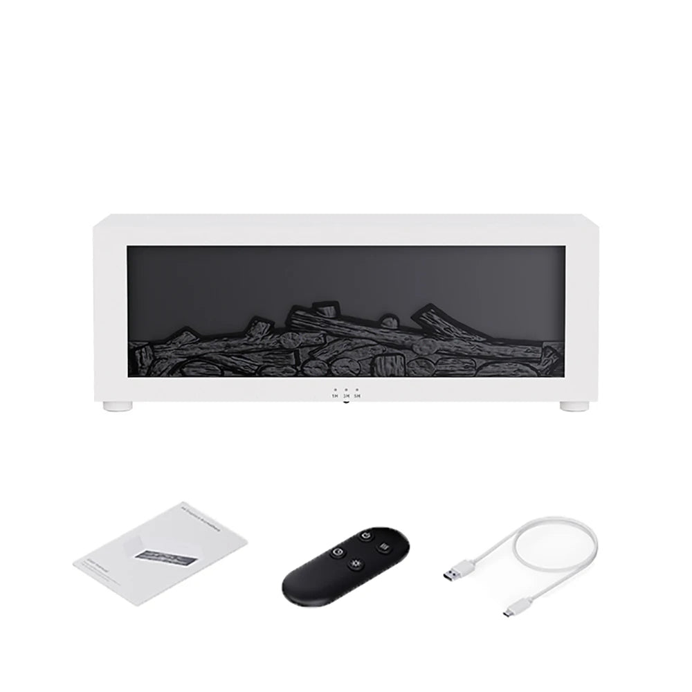 Ultrasonic Cool Mist Diffuser with Simulated Fire Light Effect for Bedroom, Office, Spa & Wellness | Aromatherapy Essential Oil Compatible D