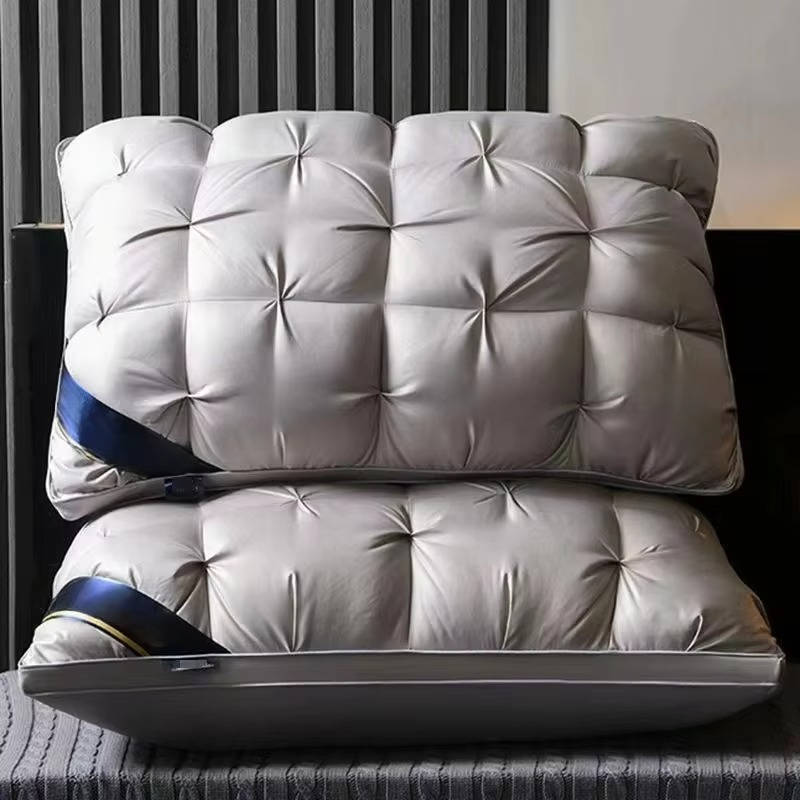 Plush Quilted Bed Pillows Hypoallergenic Fill for Side Sleepers