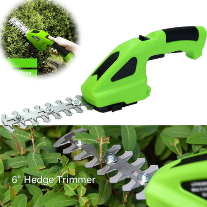 Powerful Battery Hedge Trimmer and Grass Cutter with 2 Blades