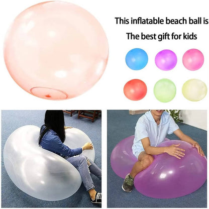 Inflatable Transparent Play Ball 3-Pack for Kids Outdoor Indoor Pool Yard Games Bounce Toss Kick Backyard Fun Water Air Fill Portable