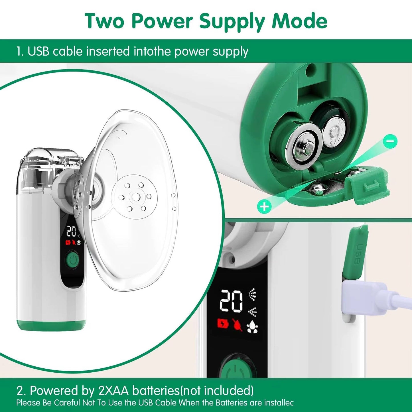 Compact USB Rechargeable Mist Inhaler with Digital Display
