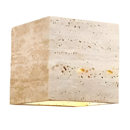 Outdoor LED Sconce Natural Stone Up-Down Light Waterproof Garden Wall Mount Fixture for Patio Entryway Facade 6.3 Inch Travertine Exterior L