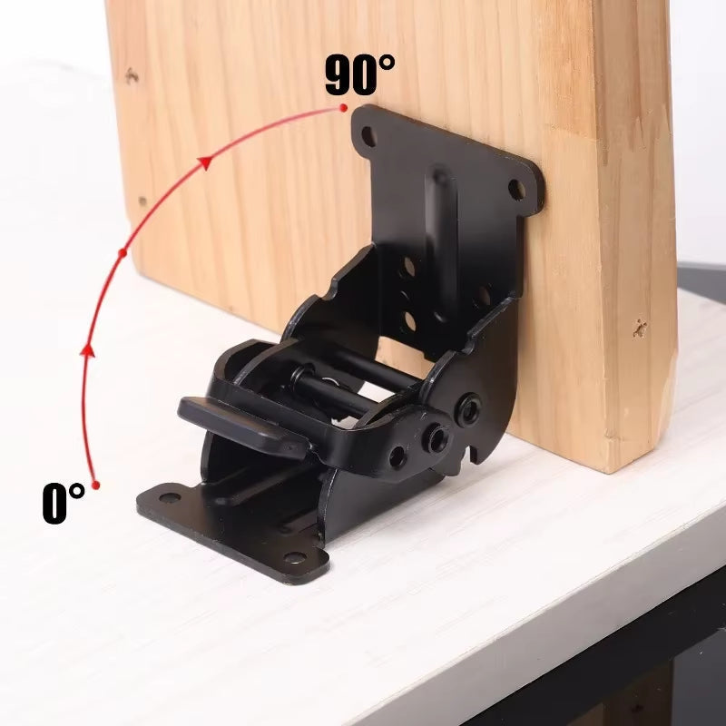 Heavy-Duty Folding Table Bracket Set — Self-Locking Steel Support Legs for Workbenches, RV Furniture, Drop-Leaf Dining Tables, Collapsible B