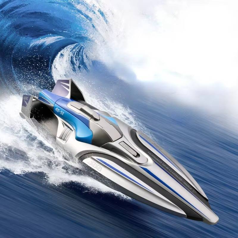 Remote Control Speed Boat 22 MPH Twin Motor Racing RC Boat with LED Lights 2.4GHz 328ft Range Waterproof High Speed RC Boat for Lakes