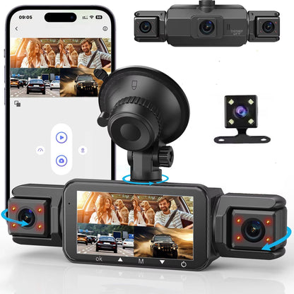4-Camera 1080P Vehicle Recording System with Infrared Vision – Front Rear Side Surveillance Monitor for Cars Trucks SUVs