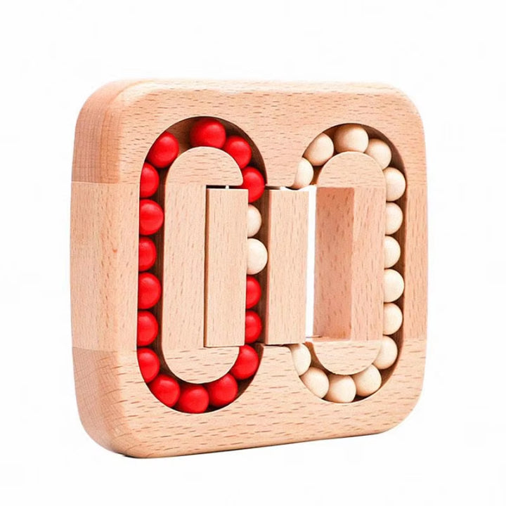 Wooden Ball-Sliding Puzzle Desktop Fidget Game for Focus and Relaxation 5.1 Inch Travel-Friendly Portable Brain Teaser Quiet Handheld Stress