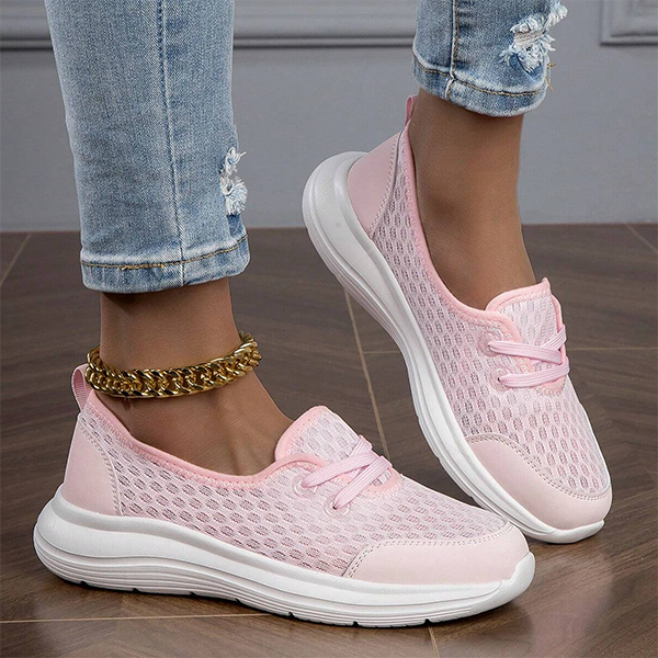 Breathable Mesh Walking Shoes with Arch Support for Women – Lightweight Wedge Design for All-Day Comfort
