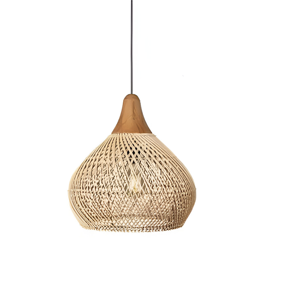 Woven Wicker Ceiling Light 20 in Natural Fiber Shade for Kitchen Island Dining Room Overhead Boho Farmhouse Organic Texture Rope Hanging Fix