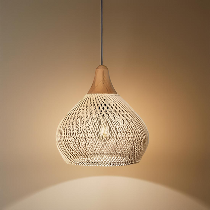 Woven Wicker Ceiling Light 20 in Natural Fiber Shade for Kitchen Island Dining Room Overhead Boho Farmhouse Organic Texture Rope Hanging Fix