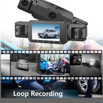 4-Camera 1080P Vehicle Recording System with Infrared Vision – Front Rear Side Surveillance Monitor for Cars Trucks SUVs