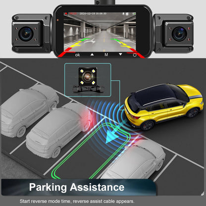 4-Camera 1080P Vehicle Recording System with Infrared Vision – Front Rear Side Surveillance Monitor for Cars Trucks SUVs